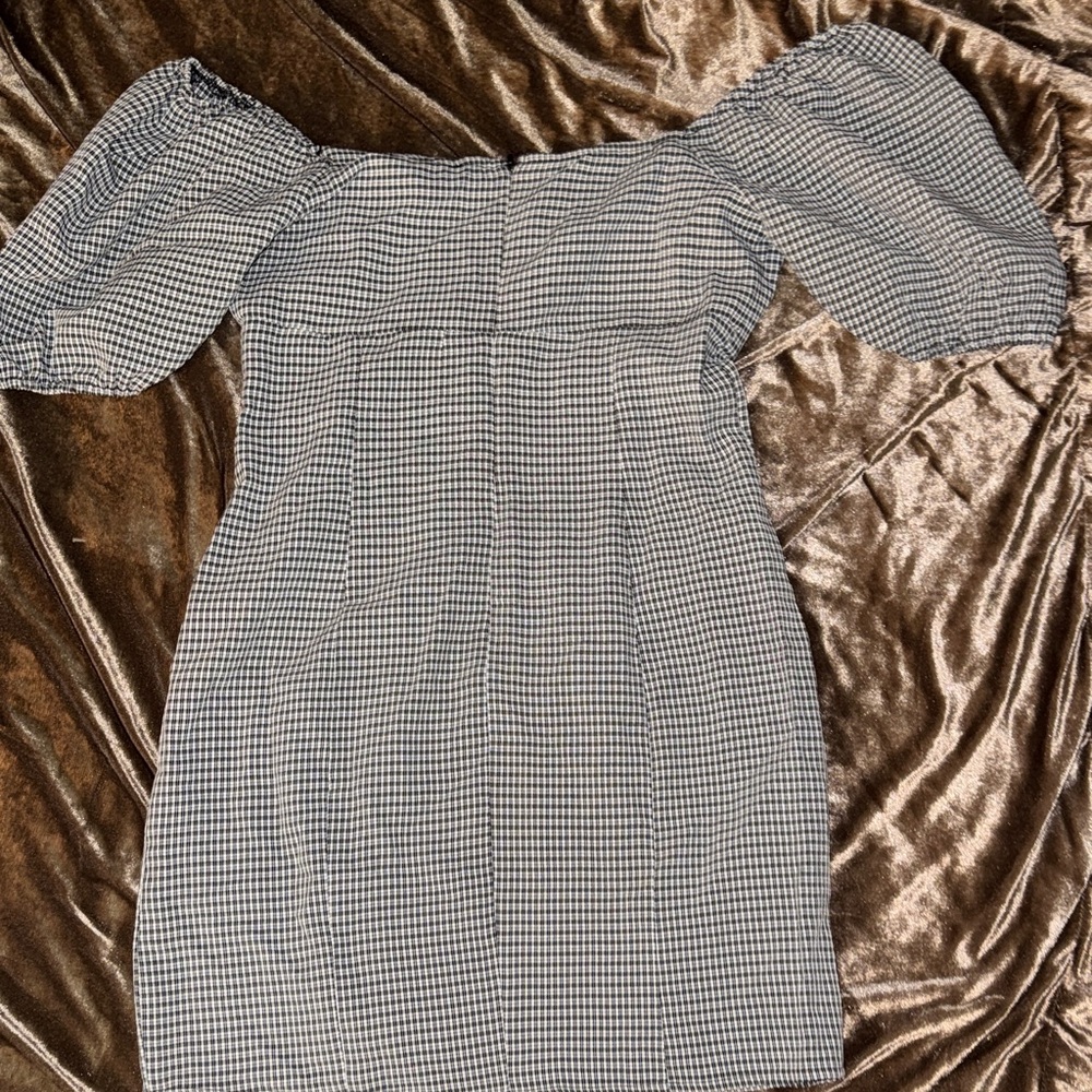 Forever 21 Black and White Gingham One-Shoulder Mini Dress - Picture 6 of 9